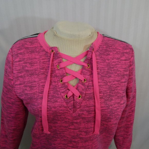 NWT 🆕️ MIKK Athletica Fleece Pullover Laced Yoga Top - Picture 2 of 15